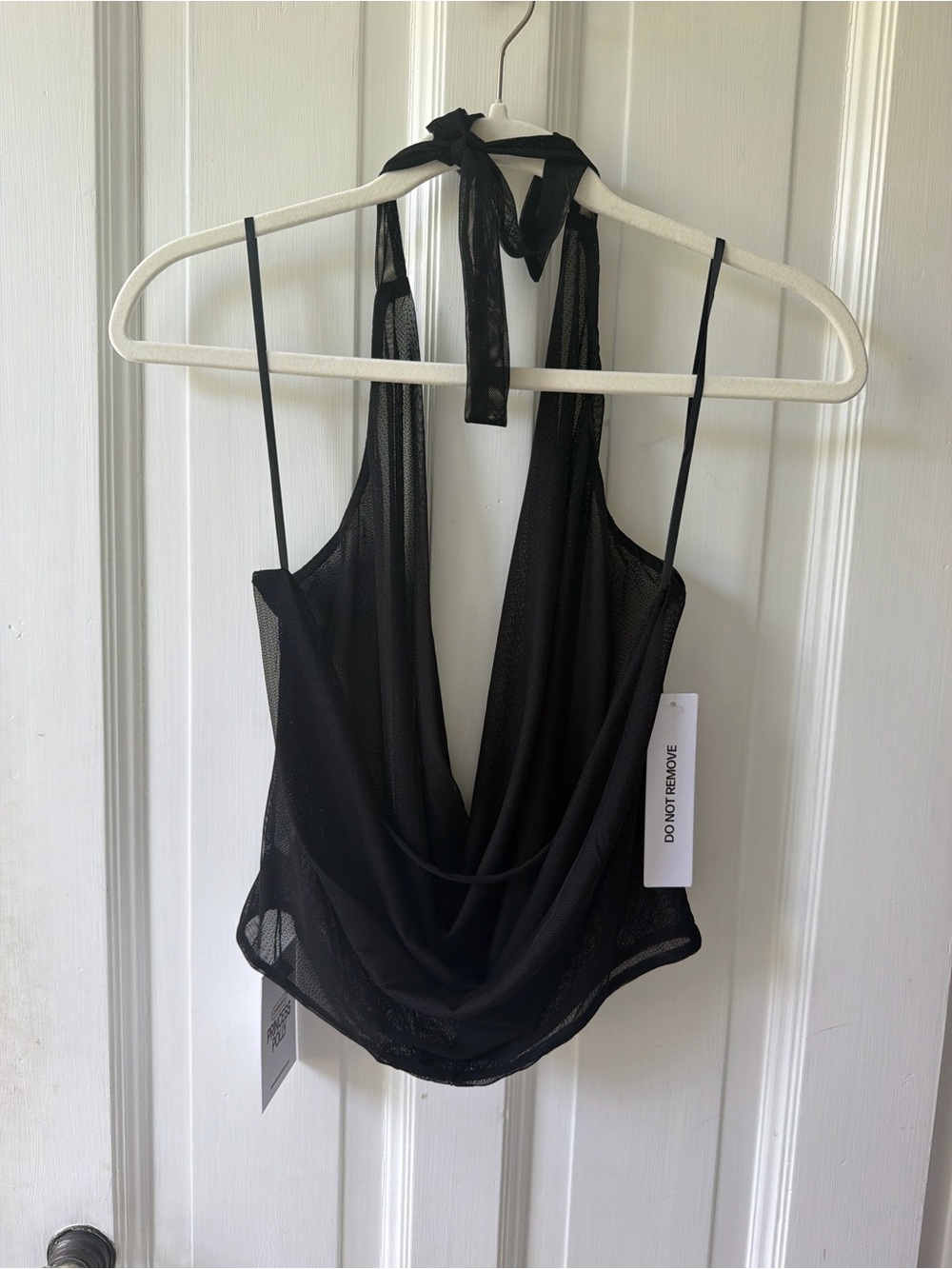 NWT Princess Polly Black Mesh Halter Top - Picture 4 of 5